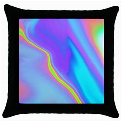 Aurora Color Rainbow Space Blue Sky Purple Yellow Throw Pillow Case (black)