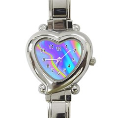 Aurora Color Rainbow Space Blue Sky Purple Yellow Heart Italian Charm Watch by Mariart