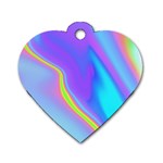 Aurora Color Rainbow Space Blue Sky Purple Yellow Dog Tag Heart (Two Sides) Front