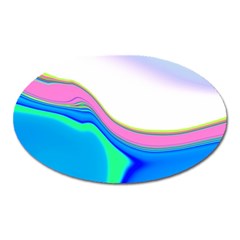 Aurora Color Rainbow Space Blue Sky Purple Yellow Green Oval Magnet