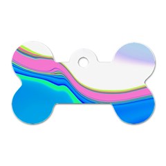 Aurora Color Rainbow Space Blue Sky Purple Yellow Green Dog Tag Bone (one Side) by Mariart