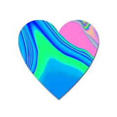 Aurora Color Rainbow Space Blue Sky Heart Magnet