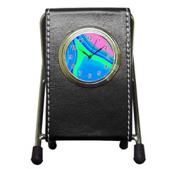 Aurora Color Rainbow Space Blue Sky Pen Holder Desk Clocks by Mariart