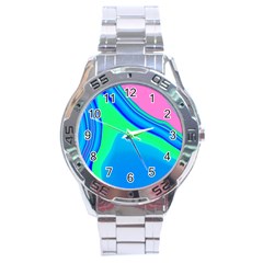 Aurora Color Rainbow Space Blue Sky Stainless Steel Analogue Watch by Mariart