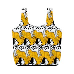 Animals Cat Dog Dalmation Full Print Recycle Bags (m)  by Mariart