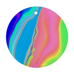 Aurora Color Rainbow Space Blue Sky Purple Yellow Green Pink Ornament (round)