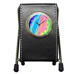 Aurora Color Rainbow Space Blue Sky Purple Yellow Green Pink Pen Holder Desk Clocks