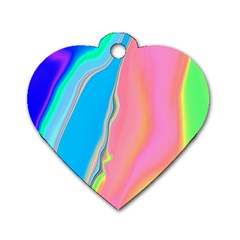 Aurora Color Rainbow Space Blue Sky Purple Yellow Green Pink Dog Tag Heart (two Sides)