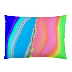 Aurora Color Rainbow Space Blue Sky Purple Yellow Green Pink Pillow Case (two Sides)
