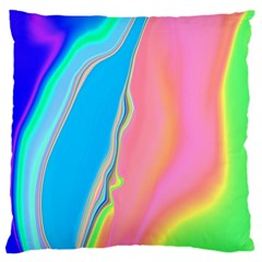 Aurora Color Rainbow Space Blue Sky Purple Yellow Green Pink Large Cushion Case (two Sides)