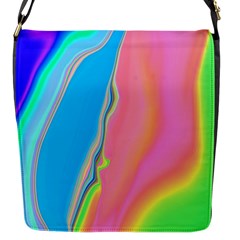 Aurora Color Rainbow Space Blue Sky Purple Yellow Green Pink Flap Messenger Bag (s)