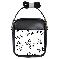Black Leaf Tatto Girls Sling Bags by Mariart