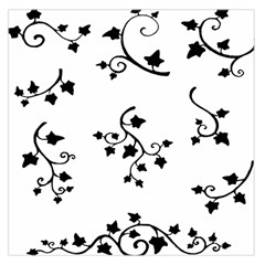 Black Leaf Tatto Large Satin Scarf (square)