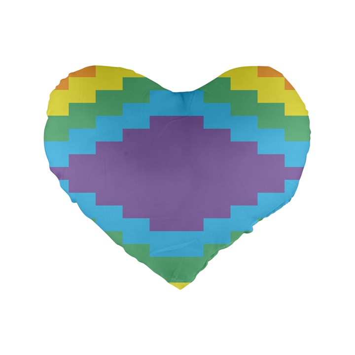 Carmigender Flags Rainbow Standard 16  Premium Flano Heart Shape Cushions