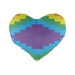 Carmigender Flags Rainbow Standard 16  Premium Flano Heart Shape Cushions Back