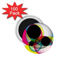 Apollonius Color Multi Circle Polkadot 1 75  Magnets (100 Pack) 