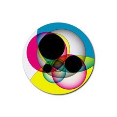 Apollonius Color Multi Circle Polkadot Rubber Coaster (round) 