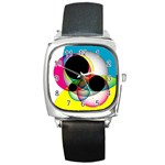 Apollonius Color Multi Circle Polkadot Square Metal Watch Front