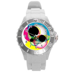 Apollonius Color Multi Circle Polkadot Round Plastic Sport Watch (l) by Mariart