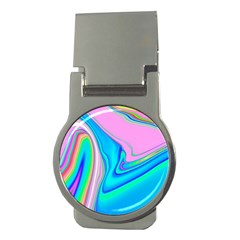 Aurora Color Rainbow Space Blue Sky Purple Yellow Green Pink Red Money Clips (round)  by Mariart