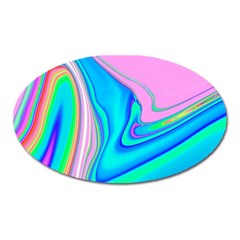 Aurora Color Rainbow Space Blue Sky Purple Yellow Green Pink Red Oval Magnet by Mariart