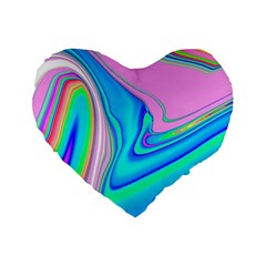 Aurora Color Rainbow Space Blue Sky Purple Yellow Green Pink Red Standard 16  Premium Flano Heart Shape Cushions by Mariart