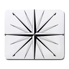 Compase Star Rose Black White Large Mousepads