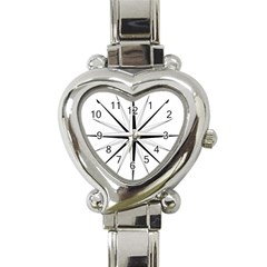 Compase Star Rose Black White Heart Italian Charm Watch