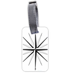 Compase Star Rose Black White Luggage Tags (one Side)  by Mariart