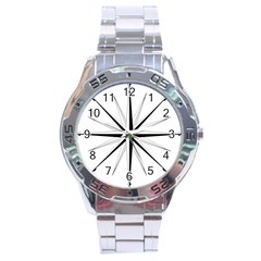 Compase Star Rose Black White Stainless Steel Analogue Watch by Mariart
