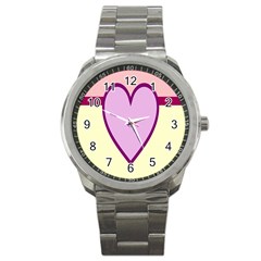 Cute Gender Gendercute Flags Love Heart Line Valentine Sport Metal Watch by Mariart