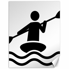 Cropped Kayak Graphic Race Paddle Black Water Sea Wave Beach Canvas 18  X 24   by Mariart