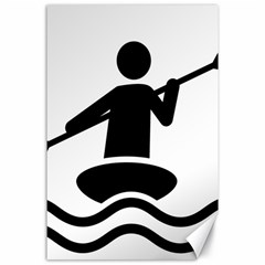 Cropped Kayak Graphic Race Paddle Black Water Sea Wave Beach Canvas 24  X 36  by Mariart