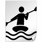 Cropped Kayak Graphic Race Paddle Black Water Sea Wave Beach Canvas 36  x 48   35.26 x46.15  Canvas - 1