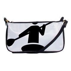 Cropped Kayak Graphic Race Paddle Black Water Sea Wave Beach Shoulder Clutch Bags by Mariart