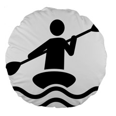 Cropped Kayak Graphic Race Paddle Black Water Sea Wave Beach Large 18  Premium Round Cushions