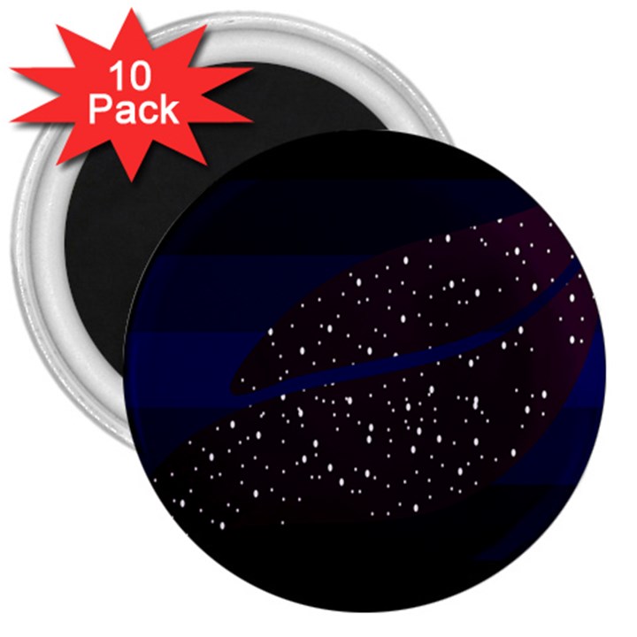 Contigender Flags Star Polka Space Blue Sky Black Brown 3  Magnets (10 pack) 