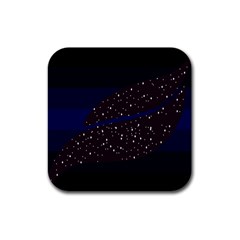 Contigender Flags Star Polka Space Blue Sky Black Brown Rubber Coaster (square) 