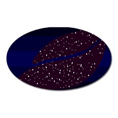 Contigender Flags Star Polka Space Blue Sky Black Brown Oval Magnet by Mariart