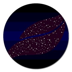 Contigender Flags Star Polka Space Blue Sky Black Brown Magnet 5  (round) by Mariart