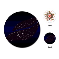 Contigender Flags Star Polka Space Blue Sky Black Brown Playing Cards (round) 