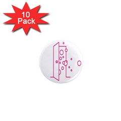 Deep Clean Bubbel Door Pink Polka Circle 1  Mini Magnet (10 Pack)  by Mariart