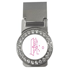 Deep Clean Bubbel Door Pink Polka Circle Money Clips (cz)  by Mariart