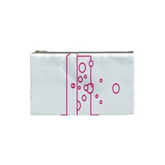 Deep Clean Bubbel Door Pink Polka Circle Cosmetic Bag (small) 