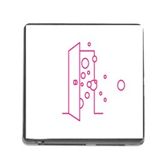 Deep Clean Bubbel Door Pink Polka Circle Memory Card Reader (square) by Mariart