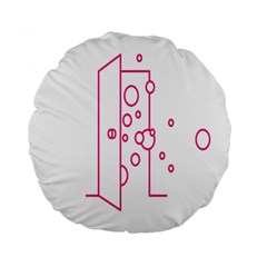 Deep Clean Bubbel Door Pink Polka Circle Standard 15  Premium Round Cushions