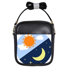 Day Night Moon Stars Cloud Stars Girls Sling Bags by Mariart