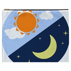 Day Night Moon Stars Cloud Stars Cosmetic Bag (xxxl) 