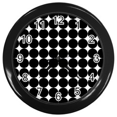 Dotted Pattern Png Dots Square Grid Abuse Black Wall Clocks (black) by Mariart