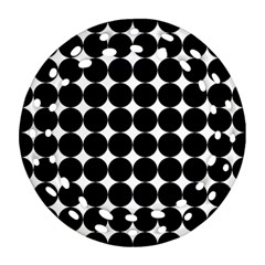 Dotted Pattern Png Dots Square Grid Abuse Black Round Filigree Ornament (two Sides) by Mariart